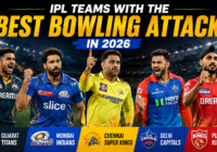 IPL bowlers celebrating wickets during an IPL 2026 cricket match featuring top bowling attacks