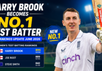 Harry Brook celebrates after becoming the No.1 ranked Test batter in the ICC Men's Test Rankings in June 2026.