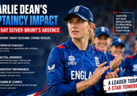 Charlie Dean leading England Women's cricket team during Nat Sciver-Brunt's absence in an international tournament.