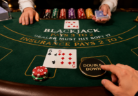 Player using the double down option during a blackjack game