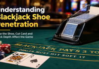 Blackjack shoe penetration and casino table cards