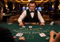 Blackjack game played against the dealer at a casino table